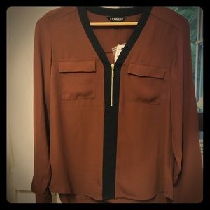 Express Two Pocket Front Zip Chelsea Popover